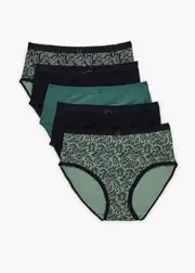 [Taking Shape] Taking Shape 5pk Cotton Leaf Briefs Size 26 in Multi - Plus Size Women's Underwear Multi