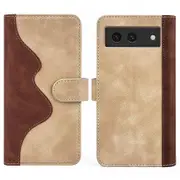 For Google Pixel 8a Case Color Splicing Phone Cover With Wallet Stand
