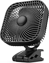 SLENPET 20000mAh Rechargeable Portable Clip on Fan, Last 78 hrs, 4 Speeds Camping Fan, Battery Operated Desk Fan with Light & Hook, 8 inch Personal Fan for Outdoor Golf Cart Stroller Camping