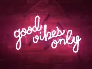 Good Vibes Only Pink Acrylic 14" Neon Light Sign Lamp Party Wall Decor Room Home