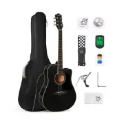 Acoustic Guitar Beginner 41 Inch Full Size Solid Spruce Top Guitarra Bundle K...