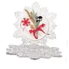 Round Vinyl Metallic Placemats Set of 6 15 inches set of 6 Silver Snowflake