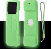 Protective Silicone Case for Apple TV 4K / 4th Gen Remote Controller, Anti-Slip Shock Proof Cover for Siri Remote (Glow in Dark Green)