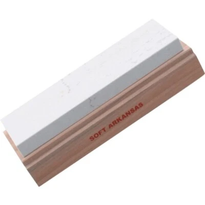 Arkansas Sharpeners Soft Whetstone For Knife Blade Mounted On Cedar Block 6"