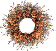 TENOL Harvest Festival Wreath, Fall Front Door Wreath, DIY Front Decor Autumn Wreath, Thanksgiving Decor Wreath, 45CM