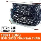 100ft Roll of Chainsaw Chain 325 058 Semi Chisel Fit RYOBI SHINDAIWA ...