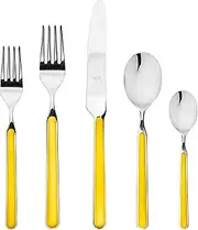 MEPRA 10J622005 Fantasia Sunflower 5-Piece Durable 18/10 Stainless Steel American Style Flatware Cutlery Set for Fine Dining, Dishwasher Safe, Service for 1