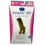 Shape to Fit Wheat Compression Socks Women 10-20mm/hg Footed XL Surgical Health