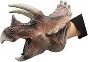 Funny Dinosaur Head Hand Glove Puppet Safe Role Play for Parties and Imaginative Games Triceratops Hand Puppet
