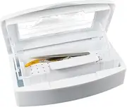 Professional Nail Tool Sterilizer Box, Nail Tips Art Tools For Sterilizing, Plastic Sterilization Tray for Tweezer, Nail Tool Storage Organizer Equipment, Hair Salon Nail Tech Must Haves