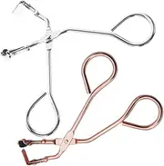Healvian 2Pcs Eyelash Curlers for Women Handheld Eye Curling Tools Portable Non Pinching Eyelash Curler with Design for Types Durable and Lightweight