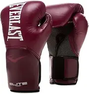 Everlast Elite 2 16oz Bordeaux Boxing Gloves for Sandbag, Mitts & Sparring, Velcro, Ergonomic Grip Bar, Split Foam - Original Everlast
