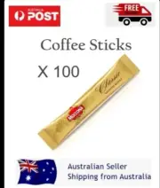 100x Moccona Classic Medium Roast Instant Coffee Sticks / Sachet / Single 1.7g.