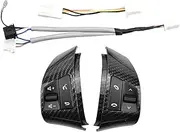 Bluetooth Audio Volume Music Control Switch Compatible with Hyundai Elantra HD 2008-2010 Multifunction Steering Wheel Buttons(Carbon Fiber-8 Keys)