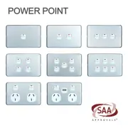 240V Power Point Wall Socket Extra USB Port Light Switch Outlet GPO 10A Silver