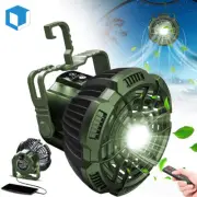 Portable Camping Fan for Tent with LED Light USB Rechargeable Lantern Outdoor