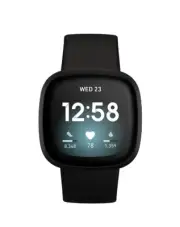 Fitbit Versa 3 - Black aluminum - smart watch with band - silicone - black -