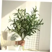 4pcs Fauxery Branches Stems Fake Olive Branches Artificial Plants for Green