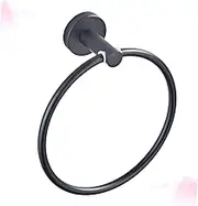 OSALADI Elegant Wall-Mounted Towel Ring Round Towel Rack for Rolled Towels Silver