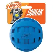 Nerf Dog Rubber Ball Dog Toy with Checkered Squeaker, Lightweight, Durable and