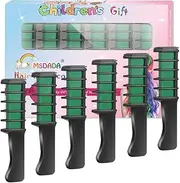 New Hair Chalk Comb Temporary Hair Color Dye for Girls Kids with Light Color Hair, Washable Hair Chalk for Girls Age 4 5 6 7 8 9 10 Birthday Cosplay DIY, St. Patrick's Day (Green)