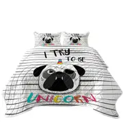 Tough Unicorn Pug Coverlet