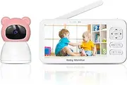 ACEBELL Smart WiFi Baby Monitor,2K Baby Camera with 5" Color Display,Night Vision,Remote Pan Tilt Zoom,Cry & Motion Detection,Temp & Humidity Sensor,2-Way Talk,APP Control