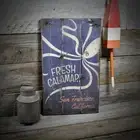 Custom Fresh Calamari City and State Sign -Rustic Hand Made Wood Sign