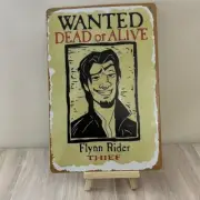 Flynn Rider Tangled Wanted Dead Alive Metal Sign 8x12in Animation Movie Rapunzel