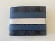 NWT COACH Slim Billfold Wallet With Varsity Stripe 3004