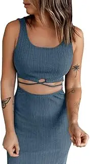 [GRECERELLE] Womens Co ord Sets Two Pieces Short Skirt Suits Square Neck Vest Lounge Wear Sets For Women UK