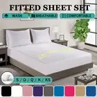 2000TC Hotel Bed Pillowcase Fitted Sheet Set Ultra soft Single/Double/Queen/King