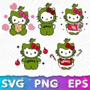 HELLO KITTY GRINCH CHRISTMAS SVG, DESIGNS BUNDLE, CUT FILES, SVG for Cricut