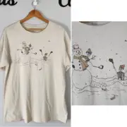 NWT American Eagle Women's Oversized Winter Snowmen Skeleton Tee Shirt Size XS