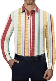 [ontiwes] Mens Shirts Big and Tall,Fall Shirts Long Sleeve Shirt Turndown Collor,Mens Casual Tee Soft and Comfortable