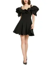 Mac Duggal Crepe Godet Mini Dress