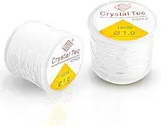 2 pcs Bracelet String,Funcyboo 328ft 1mm Bracelet String Thread Elastic Thread Cord Elastic String for Bracelets Crystal Stretchy String Clear Bead Cord for Jewelry Making,Hanging Christmas Ornaments.
