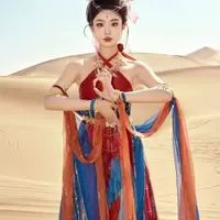 在飛比找蝦皮購物優惠-敦煌飛天異域風情仙女古典中國風古風西域少女超仙飄逸舞蹈表演服