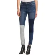 DKNY NEW Women's Navy Patchwork Slim, Skinny Jeans 24/00 TEDO