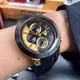 FERRARI 法拉利男錶 46mm 黑圓形精鋼錶殼 黑金色三眼, 中三針顯示, 運動錶面款 FE00042