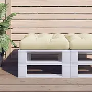 Pallet Cushion Cream, 50x50x12 cm Fabric Seat, Patio Chair, Sofa, Outdoor Cushions Furniture Set - Pillows Replacement