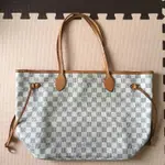 LOUIS VUITTON 路易威登 托特包 N51107 格紋DAMIER AZUR MM 日本直送 二手