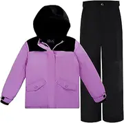 [NORDOIS] Girls' Snowsuit Waterproof Windproof and Warm Ski Suit Children's Hood Outdoor Sports Mountaineering Skiing