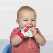 Nuby Funky Mitts Teething Mitten with Bag - Chewy Silicone Teether - BPA Free