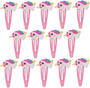 HOOTNEE 20pcs Love Cartoon Children's Unicorn Hair Clip Barrettes Small Barrettes for Unicorn Barrettes for Little Hair Clips for Hair Clip Soft Rubber