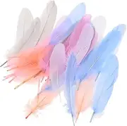 KONTONTY 300pcs Decorative Natural Goose Plumes for Crafts and Dress Making Fringe Trim for Weddings Birthdays Halloween and Home Decor Accessories