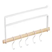5 Hooks Hanging Under Shelf Cabinet Mug Cup Holder Storage Hook Organiser Kitchen Rack Hangers White