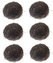 Zerodeko 1set Rattan Bird Nest Decor Realistic Country Style Birdhouses for Gardening Natural Decorative Nest for Cages Trees and Table Settings Present for Gardening Enthusiasts 6pcs