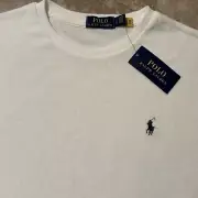 Polo Ralph Lauren Shirt Mens Large White Terry Cloth Towel Short Sleeve Tee NEW