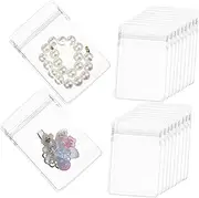 GANAZONO 100 Pcs Transparent Jewelry Storage Bags Compact Plastic Bags with Press Seal Closure for Earring Ring Necklace Key and Coin Organization for Small Business and Travel